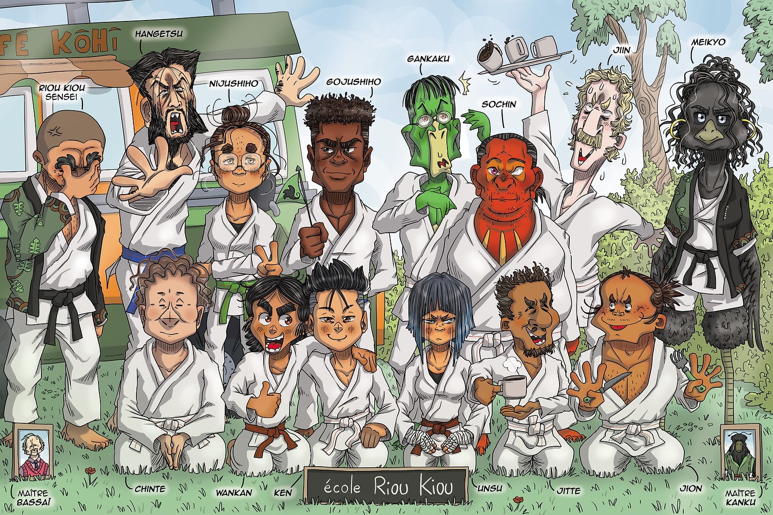 Illustration des personnages de la voie de la main vide
